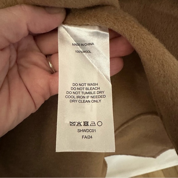 Quince Double-Faced Merino Wool Draped Collar Wrap Coat in Caramel Sz XS NWOT - Picture 5 of 9